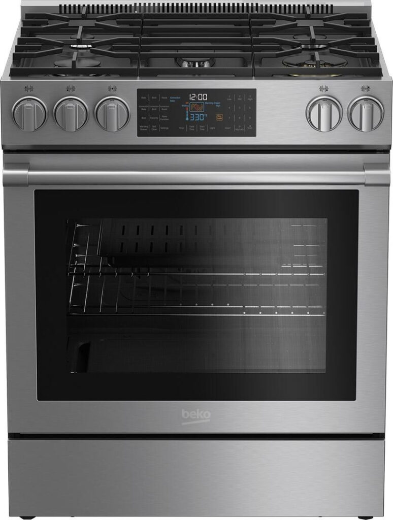 Beko SLGR30530SS 30 Inch Stainless Steel Slide in Gas Range In 