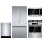 Bosch 4 Piece Dual Fuel Kitchen Appliance Package With Counter Depth