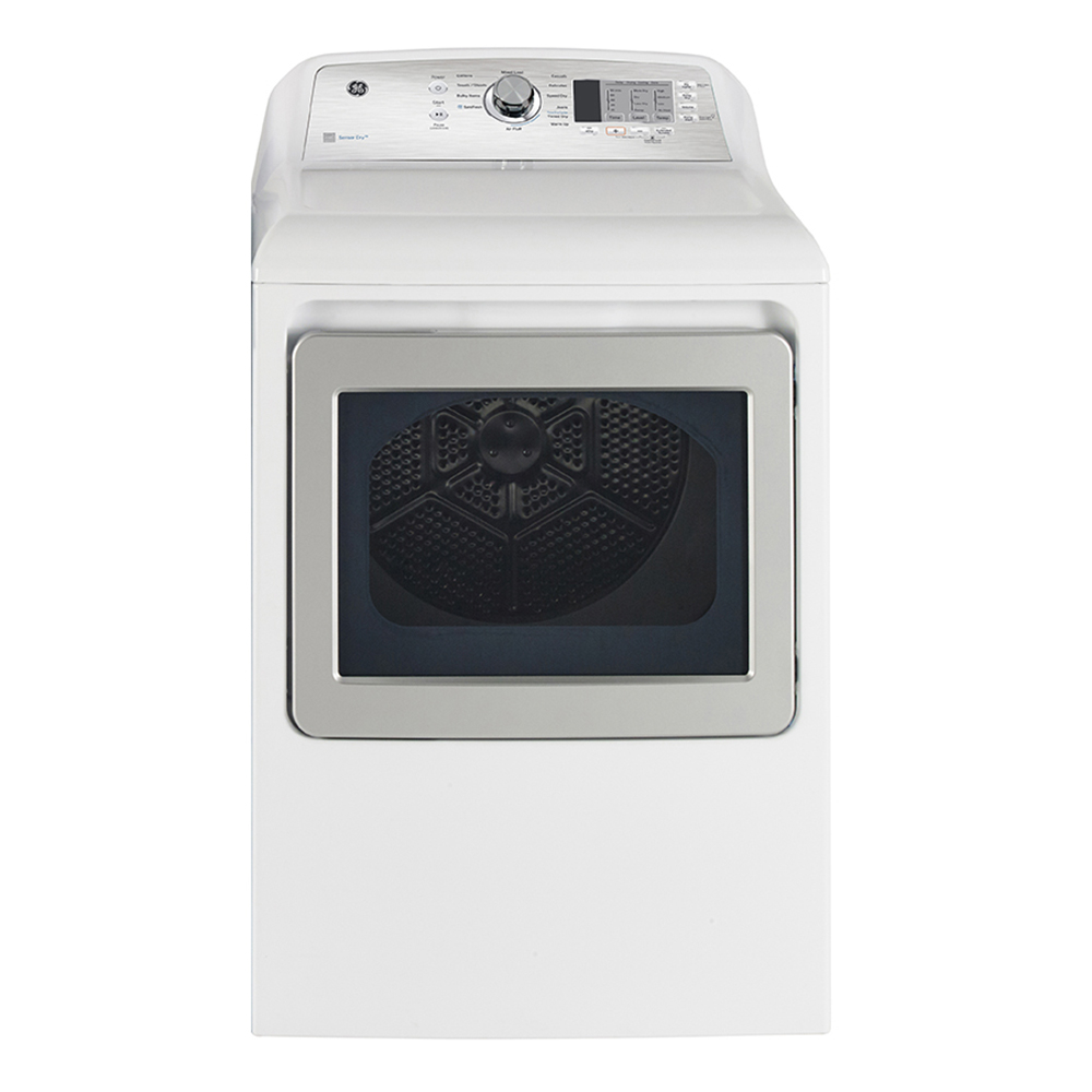 GE 7 4 Cu ft Top Load Gas Dryer With SaniFresh Cycle White 
