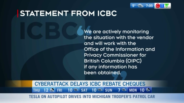 Headlines Cyberattack Delays ICBC Rebate Cheques CTV News