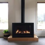 Heatmaster Freestanding Enviro Gas Log Fire Heats 100 m2 Pivot