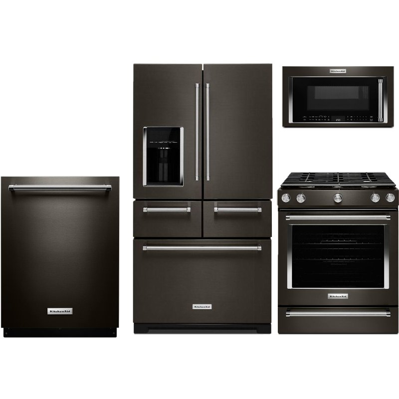 KitchenAid 4 Piece Kitchen Appliance Package With 5 8 Cu Ft Gas Range 