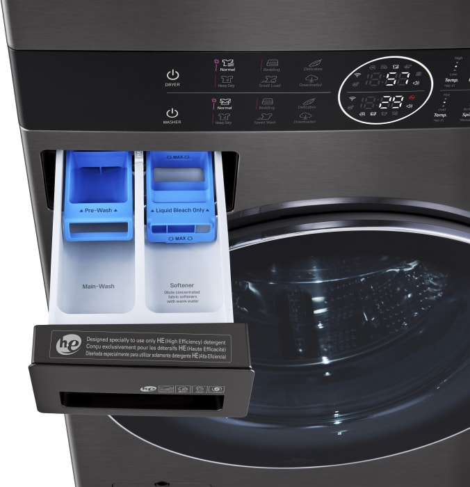 LG WKGX201HBA 27 Inch Smart Gas Single Unit WashTower With 4 5 Cu Ft 