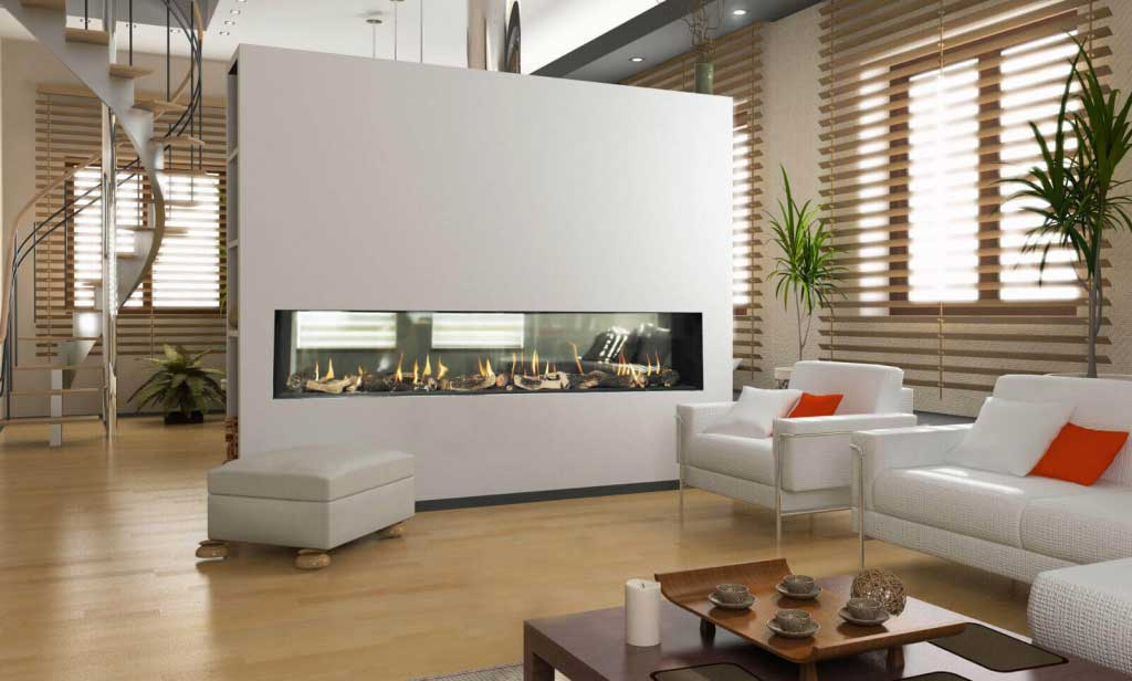 Modern See Through Gas Fireplaces Flare Fireplaces