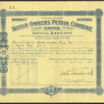 Motor Owners Petrol Combine Ltd 1 Ordinary Shares 1925 M Veissid