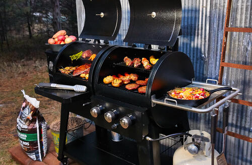 Pit Boss 1230 Wood Pellet And Gas Grill Combo At Menards 