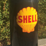 Shell Trash Can Garage Art