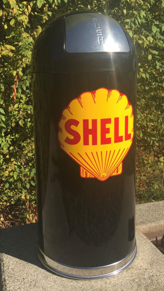 Shell Trash Can Garage Art