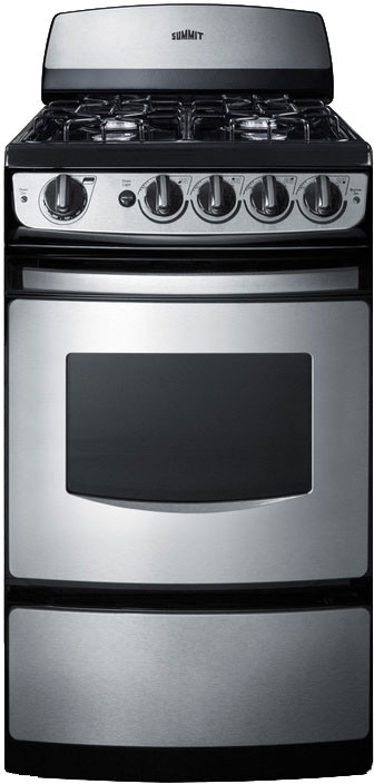 Summit PRO200SS 20 Inch Freestanding Gas Range With 4 Open Burners 2 4 