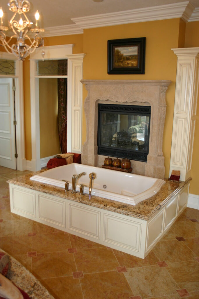 The Granite Gurus Beautiful Master Bathroom With Golden Persa Granite