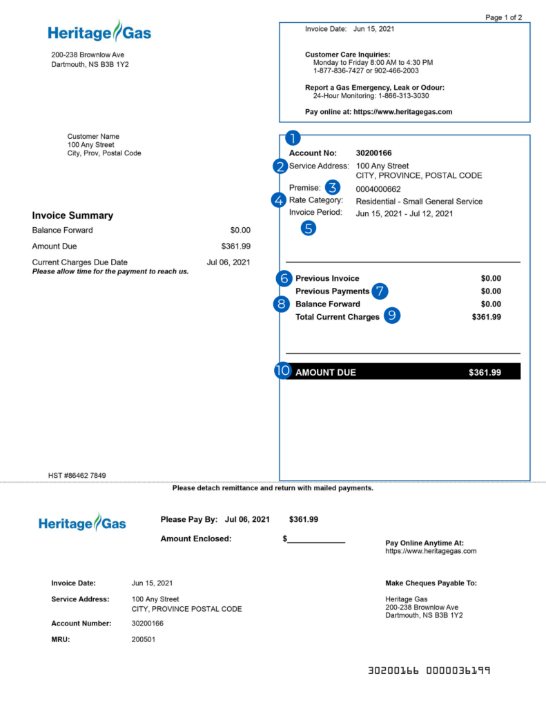 Understanding Your Invoice Heritage Gas