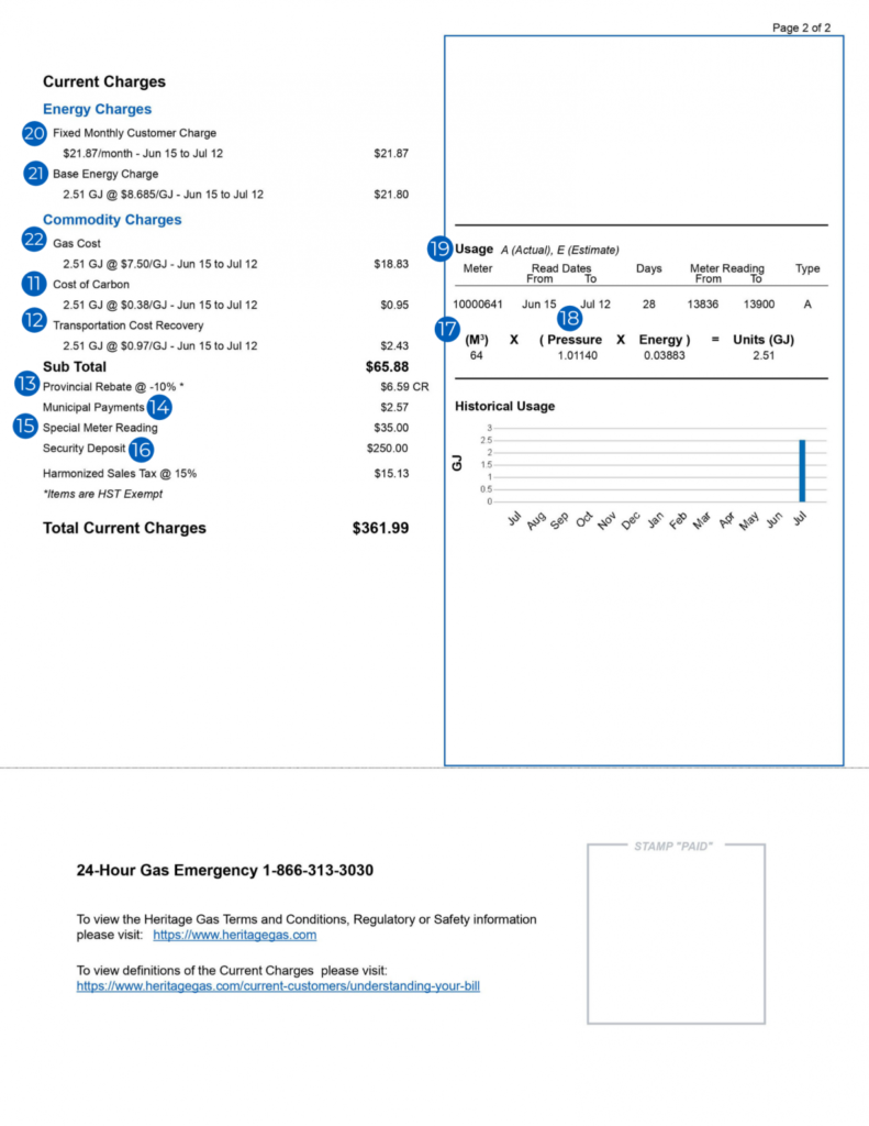 Understanding Your Invoice Heritage Gas