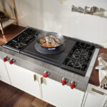 Wolf SRT484W 48 Inch Pro Style Gas Rangetop With Wok Burner Plumed