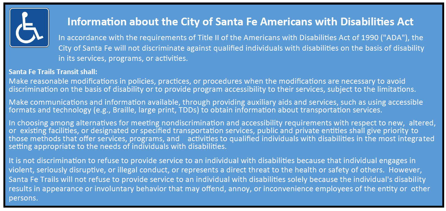 ADA City Of Santa Fe New Mexico