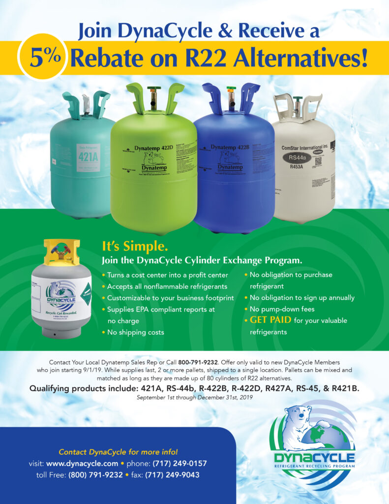 Join DynaCycle And Receive A 5 Rebate On R22 Alternatives Dynatemp 