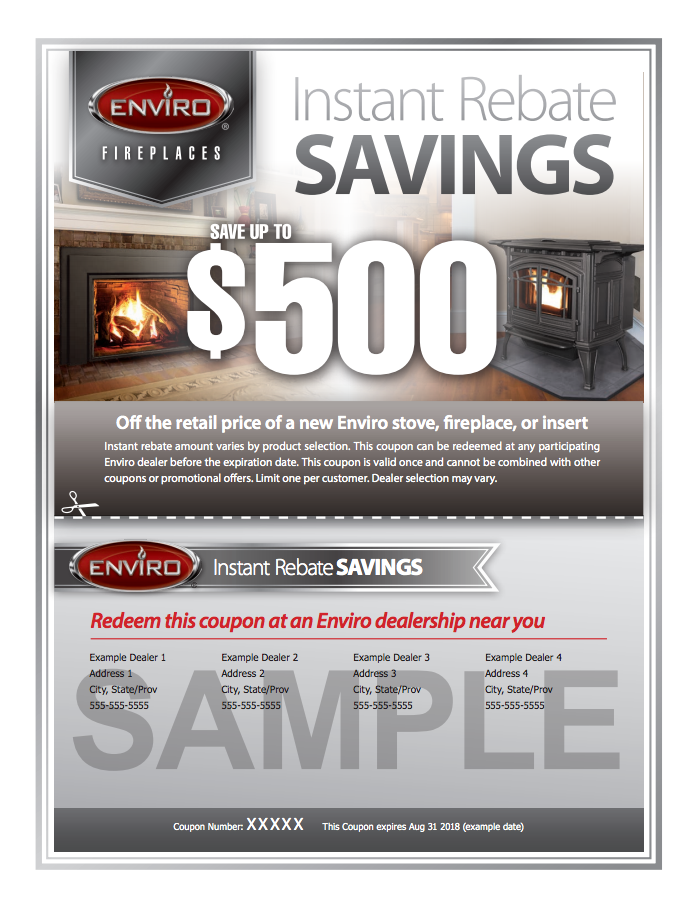 Limited Time Rebate Of Up To 500 On Enviro Wood Pellet And Gas Stoves 