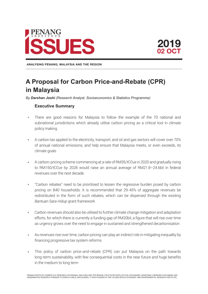  PDF A Proposal For Carbon Price and Rebate CPR In Malaysia