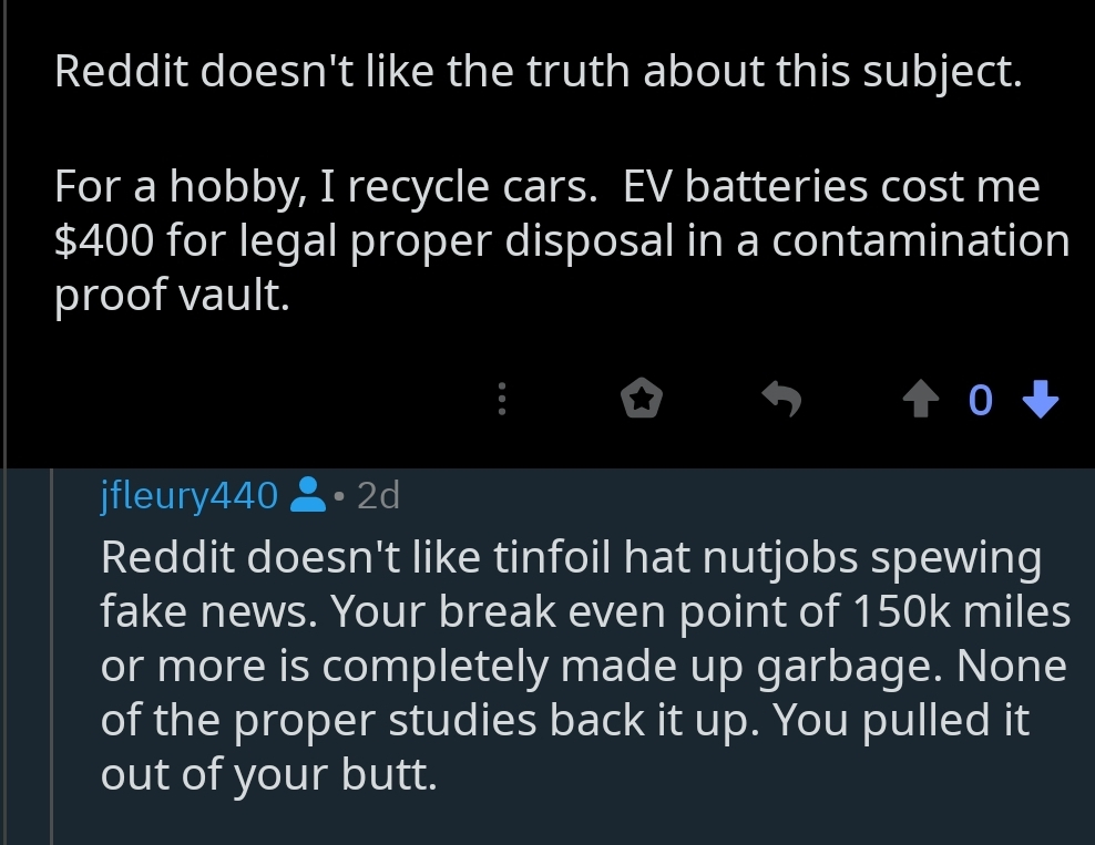 Reddit Doesn t Believe That Electric Cars Need To Be Driven 150k Miles 