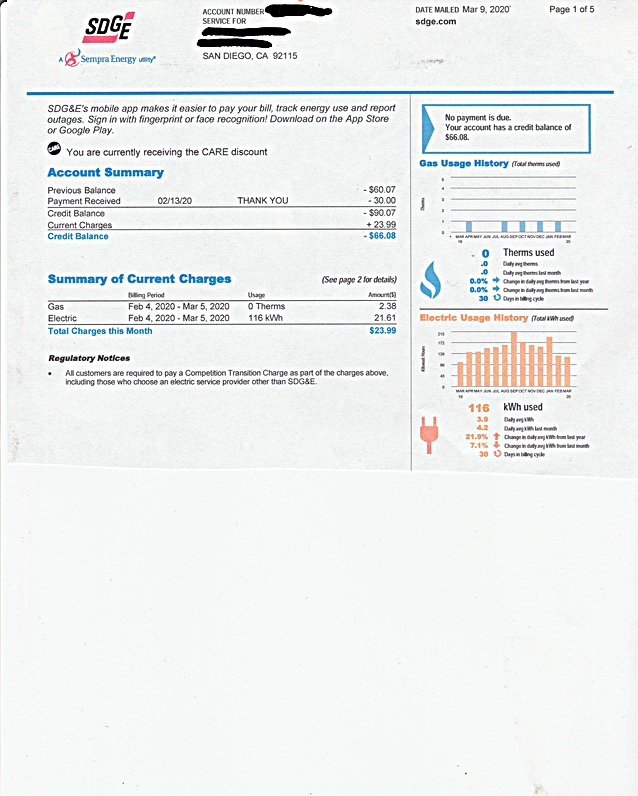 SDGE Gas Bill Going Through The Roof August Julian Credit Live 