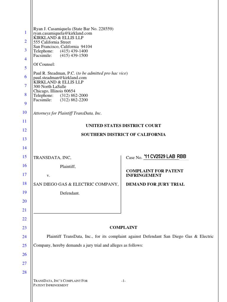 Transdata V San Diego Gas Electric Company ID 5c117fc0bafa4