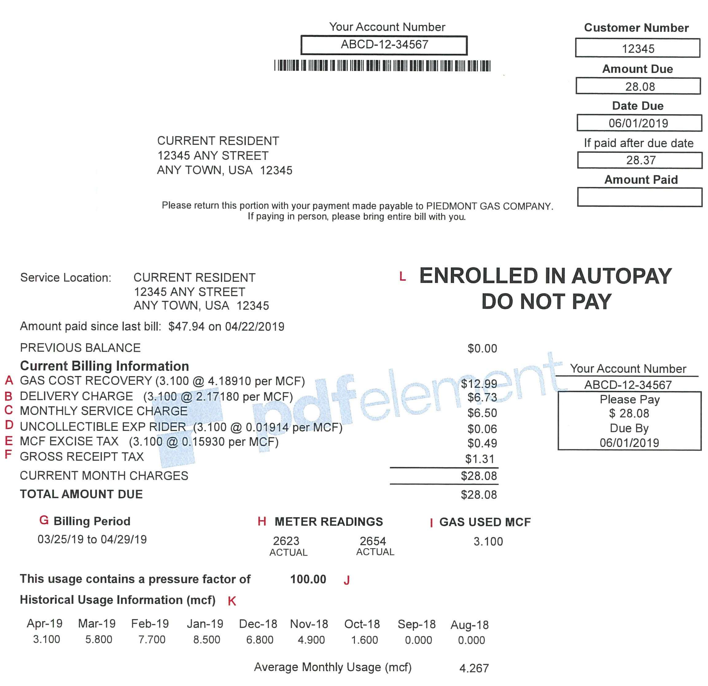 Understanding Your Gas Bill Piedmont Gas Co 