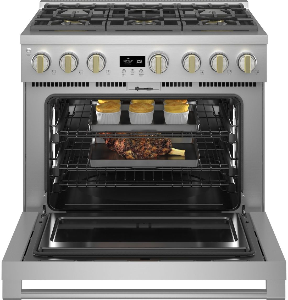 ZDP366NTSS Monogram 36 Dual Fuel Professional Range With 6 Burners 