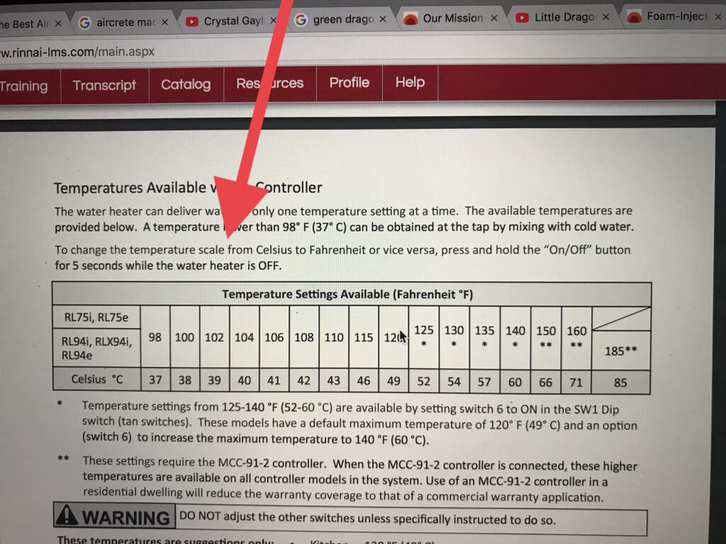 My Rinnai Tankless Heater Is Showing An Error Code 60 Model R94Ls 