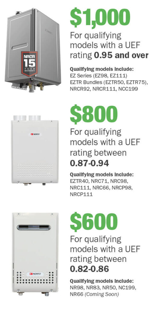 SoCal Gas Rebates Noritz Tankless Water Heaters Noritz