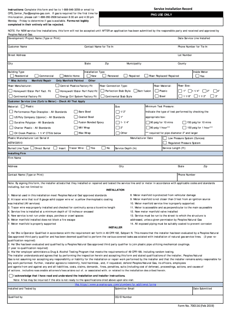 2019 2023 Peoples Gas Form 700116 Fill Online Printable Fillable 