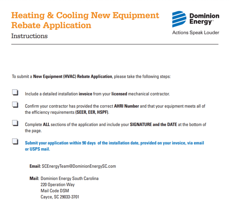 Dominion Energy Appliance Rebate Form Printable Rebate Form