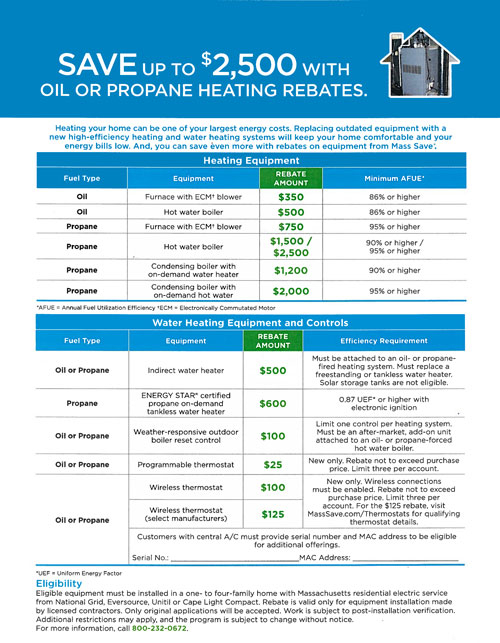 Mass Save Rebates For Oil And Propane Holliston Oil Mass Save Rebate