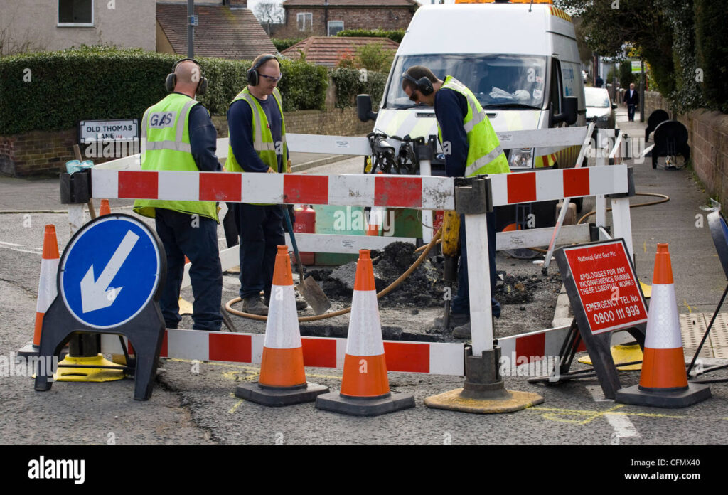 National Grid Gas Leak Repair And Installation Liverpool Stock Photo 