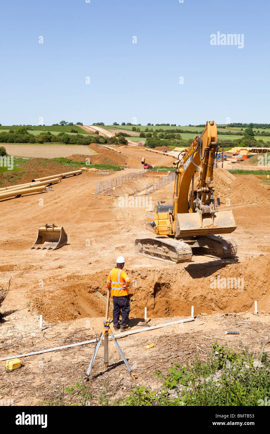 National Grid Natural Gas Pipeline Being Laid Seen Here Crossing The 