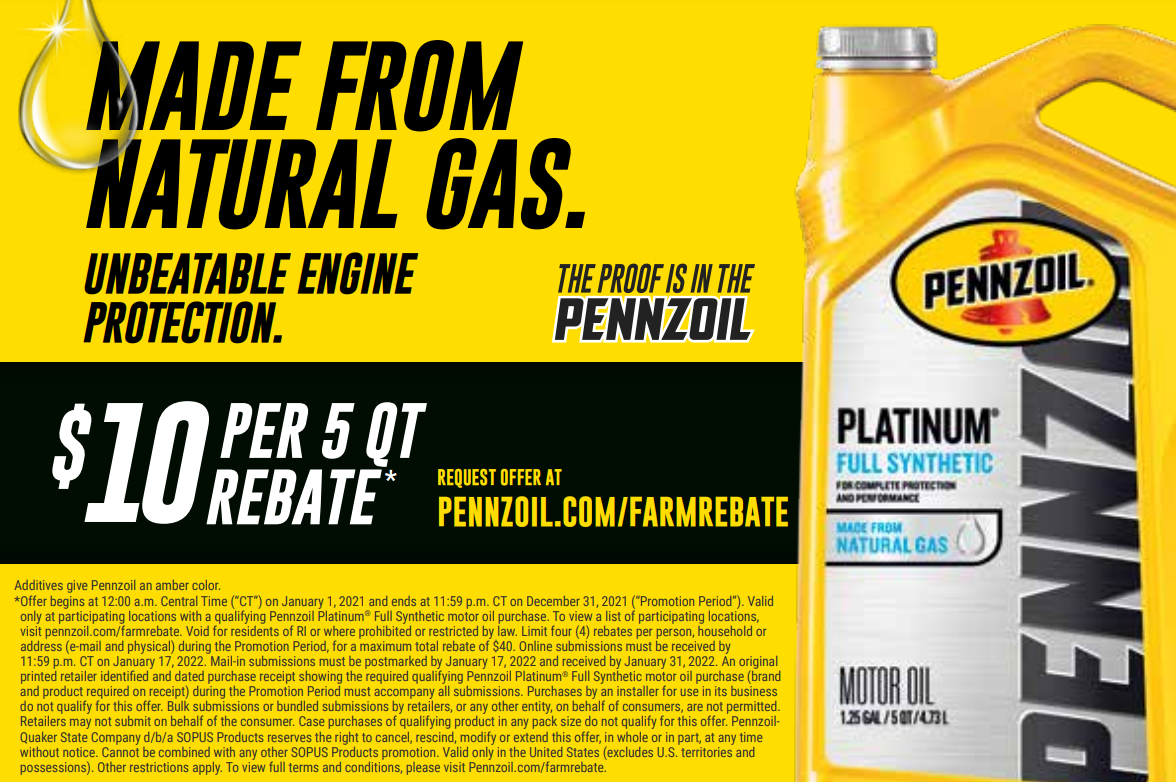 Pennzoil Printable Rebate Form