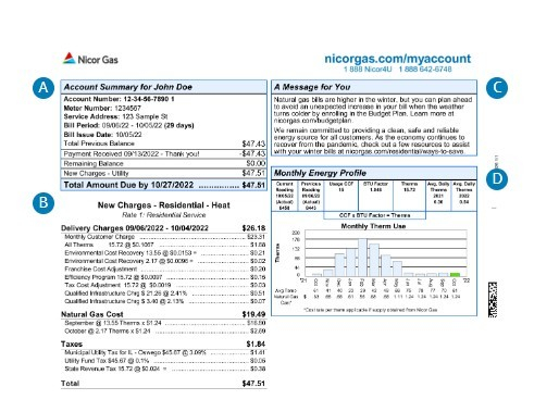 Understanding Your Residential Bill Nicor Gas