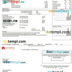 USA Michigan Gas Utilities Utility Bill Template In Word And PDF Format